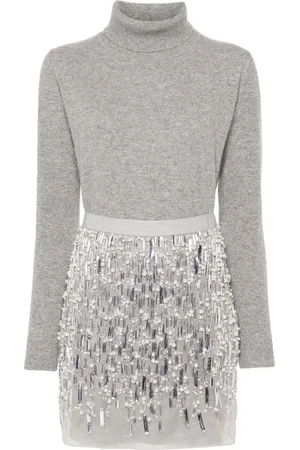 Elisabetta Franchi Embroidered roll-neck dress