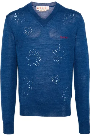 Marni Logo-embroidered virgin wool jumper