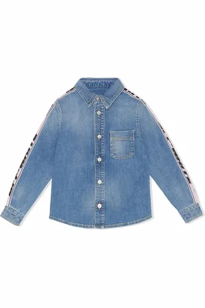 OFF-WHITE Logo-trim denim shirt