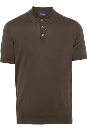 DRUMOHR Fine-ribbed cotton polo shirt