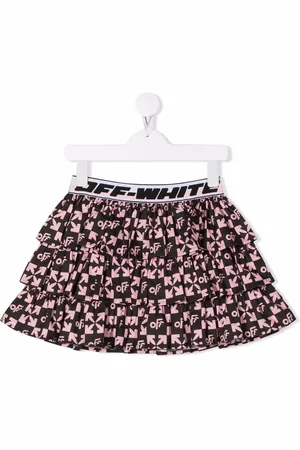 OFF-WHITE Monogram-print ruffle skirt