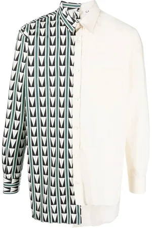 Lanvin Patchwork geometric print shirt