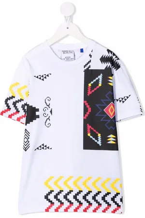 MARCELO BURLON Folk-patchwork cotton T-shirt