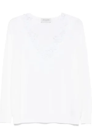 Ermanno Firenze Lace-detailed top