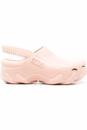 GCDS Ibex logo-embossed slingback clogs