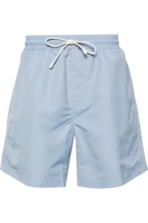 Brunello Cucinelli Logo-embroidered drawstring swim shorts