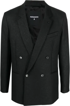 Patrizia Pepe Double-breasted mélange-effect blazer