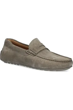 HUGO BOSS Penny-slot suede loafers