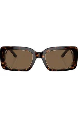 Tory Burch Tortoiseshell-effect rectangle-frame sunglasses
