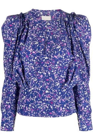 Isabel Marant Abstract-print puff-sleeve blouse