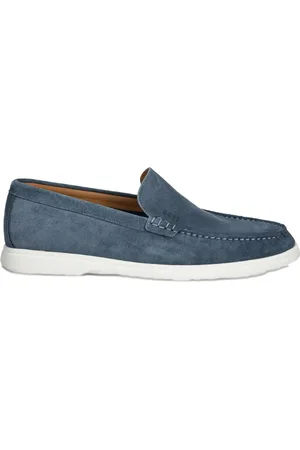 HUGO BOSS Suede contrasting-sole loafers