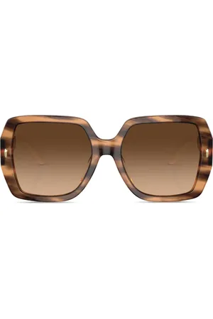 Tory Burch Oversize-frame logo-plaque sunglasses