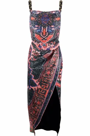 Balmain Printed sequin-embellished dress