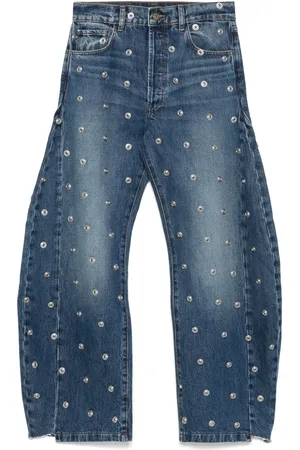 A.W.A.K.E. MODE Studded wide-leg jeans