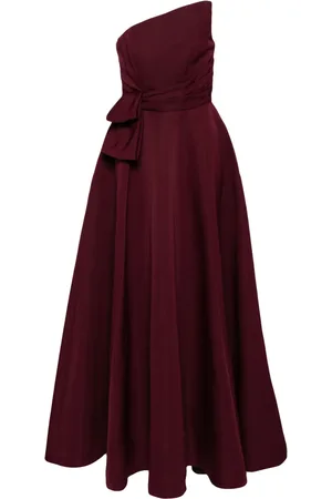 Amsale Faille asymmetric gown