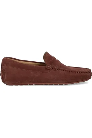 HUGO BOSS Penny-slot suede loafers