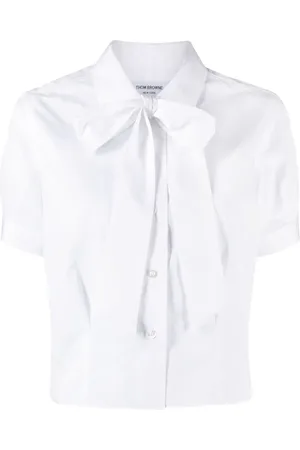 Thom Browne Bow-embellished poplin shirt