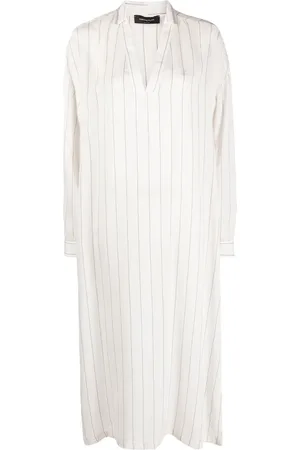 Fabiana Filippi Striped long-sleeved kaftan dress