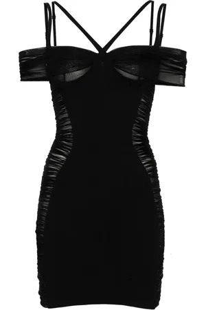 MUGLER Ruched panelled mini dress