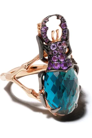 ANNOUSHKA 18kt rose gold diamond Mythology beetle ring