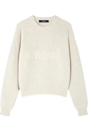 VERSACE Textured-logo sweater