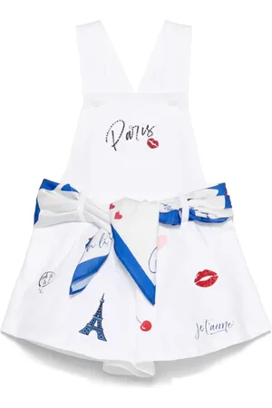 Lapin House Slogan-print dungarees