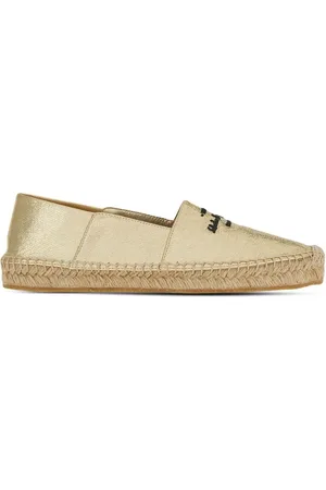 Salvatore Ferragamo Logo-embroidered metallic espadrilles