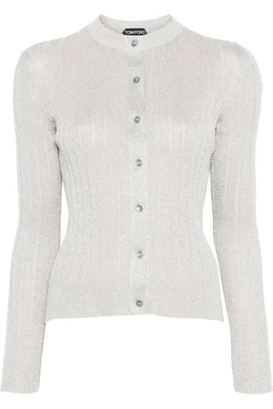 Tom Ford Lurex-detail ribbed cardigan