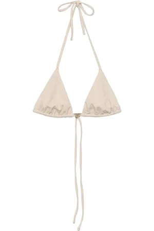 Prada Rhinestone-embellished triangle bikini top