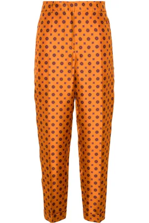 ALBERTO BIANI Geometric-print tapered trousers