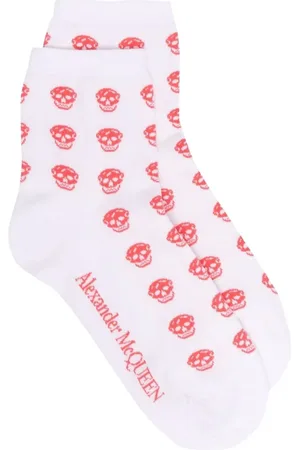 タイツ・ソックス ALEXANDER MCQUEEN Woman Socks White 7793653D17Q 9060 McQueen Outlet: Lingerie woman - White | McQueen socks