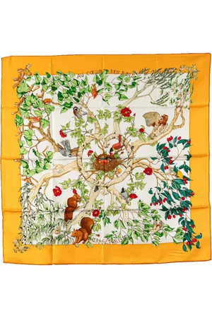 Hermès 20th Century Au Coeur des Bois Silk Scarf scarves