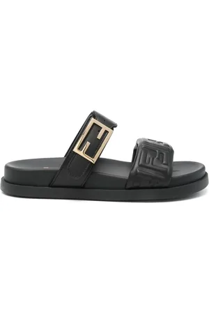 サンダル・ミュール Fendi Sandalo Infradito Fendi Ffold In Pelle Di Serpente Fendi FFold Precious skin Multicolor | Fendi