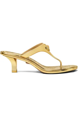 VERSACE 55mm Alia metallic mules