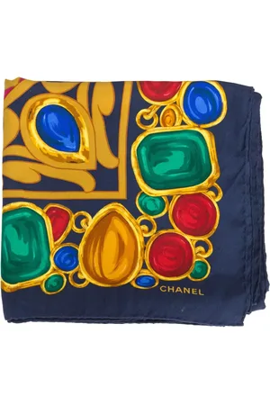 CHANEL 1980s gemstone-print scarf