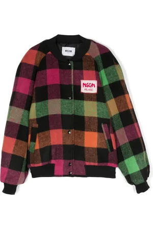 Msgm Check-pattern press-stud bomber jacket