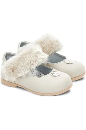 MONNALISA Fur-trimmed ballet flats