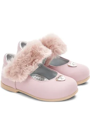 MONNALISA Faux-fur strap ballet flats