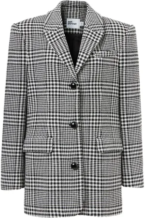 ジャケット SELF PORTRAIT FW25 Jackets (PF25 111J BW BLACK AND WHITE) Grey Suede Jacket – self-portrait-US