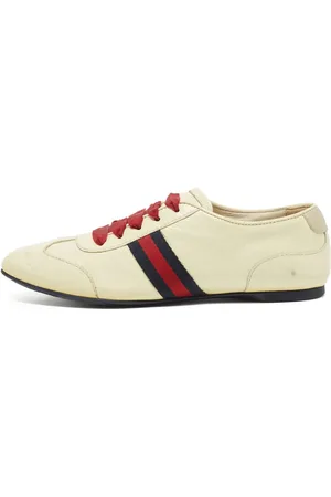 Gucci Web-stripe leather sneakers