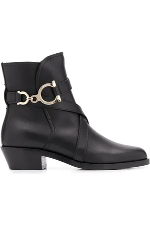 Salvatore Ferragamo Gancini-strap ankle boots