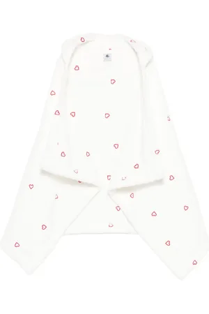 Petit Bateau Heart-print hooded robe