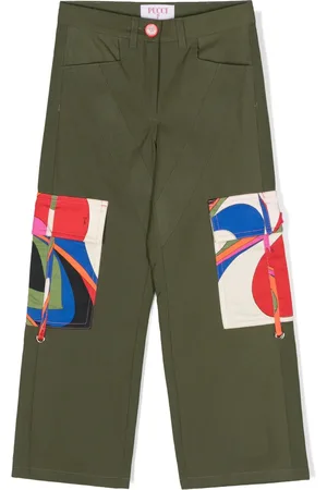 PUCCI Junior Contrasting-pockets cargo trousers