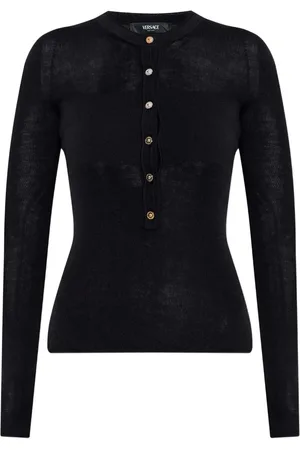 VERSACE Button-embellished wool sweater