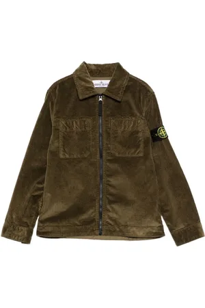 Stone Island Compass-badge corduroy shirt