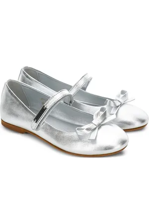 MONNALISA Metallic-leather ballet flats