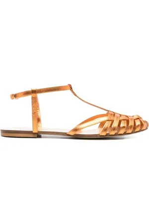 ANNA F. 512 leather T-bar sandals