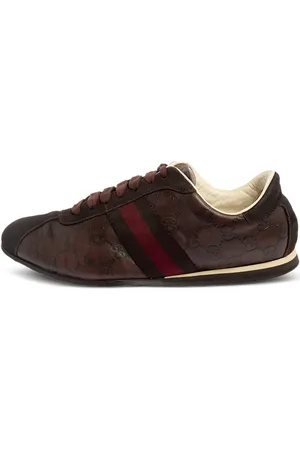 Gucci Guccissima-leather Web-stripe sneakers