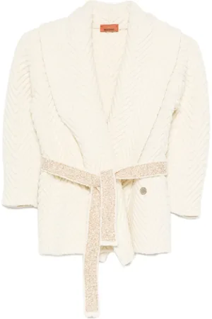 Missoni Herringbone-pattern belted jacket