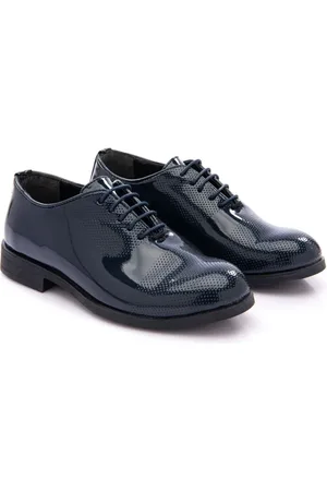 M. Moustache Perforated-detail patent oxford shoes